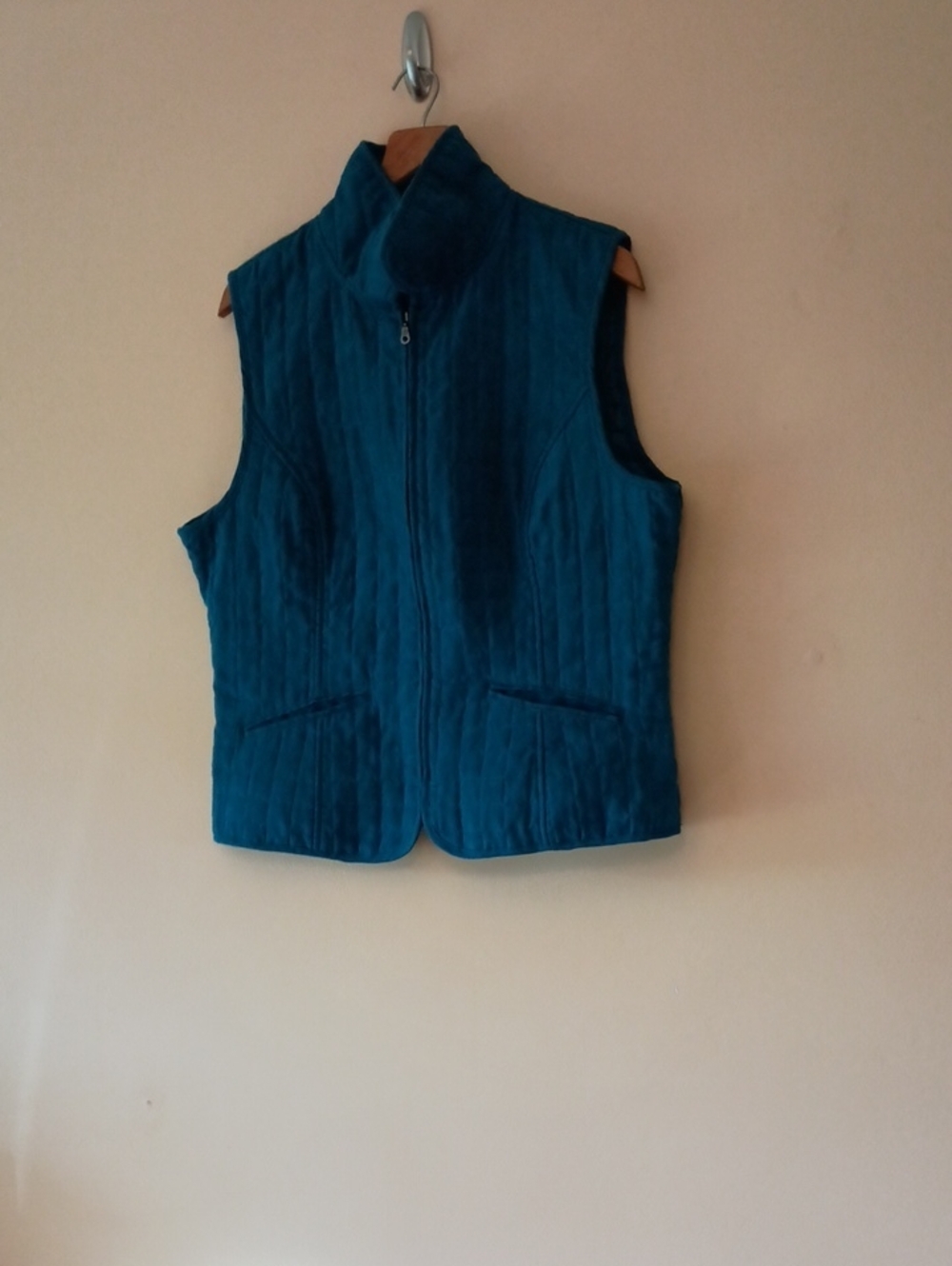 Christopher & Banks Teal Quilted Women's Sleeveless Vest, Sz L